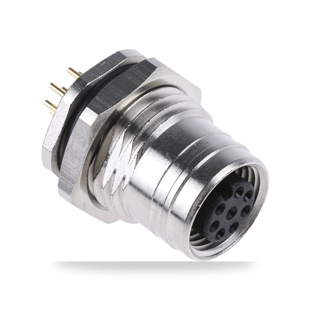 موصل دائري صناعي معتمد M12 8 أطراف أنثى طراز ريمكو للتوريدات الصناعية (Reemco Industrial)