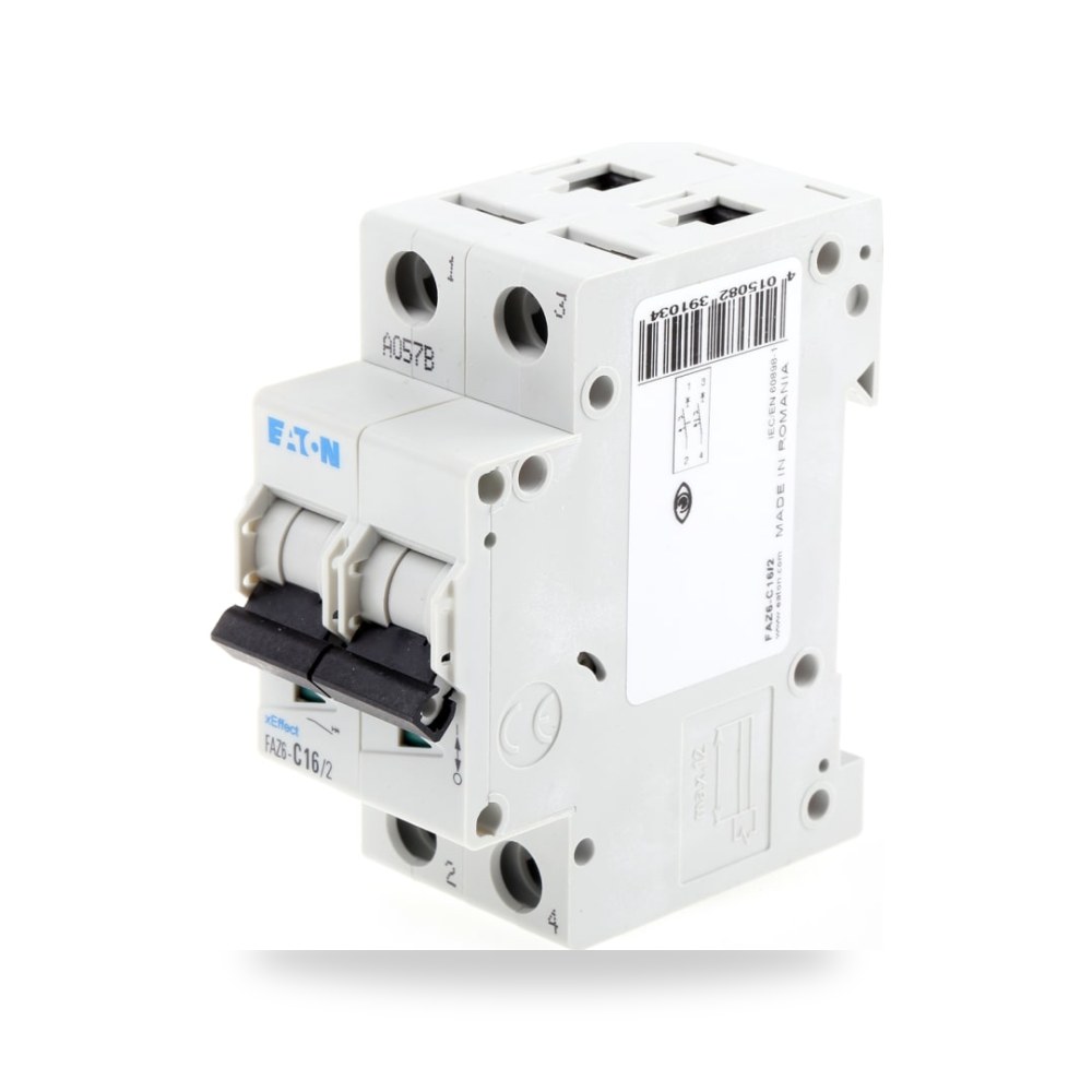 قاطع تيار أوتوماتيكي MCB ثنائي 16A منحنى طراز ريمكو للتوريدات الصناعية (Reemco Industrial)