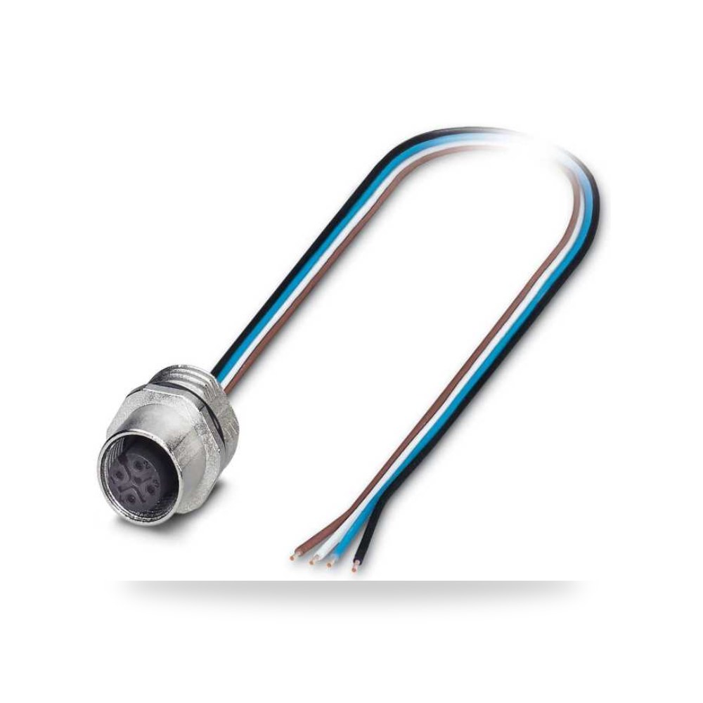 موصل دائري صناعي معتمد M12 4 أطراف أنثى طراز ريمكو للتوريدات الصناعية (Reemco Industrial)