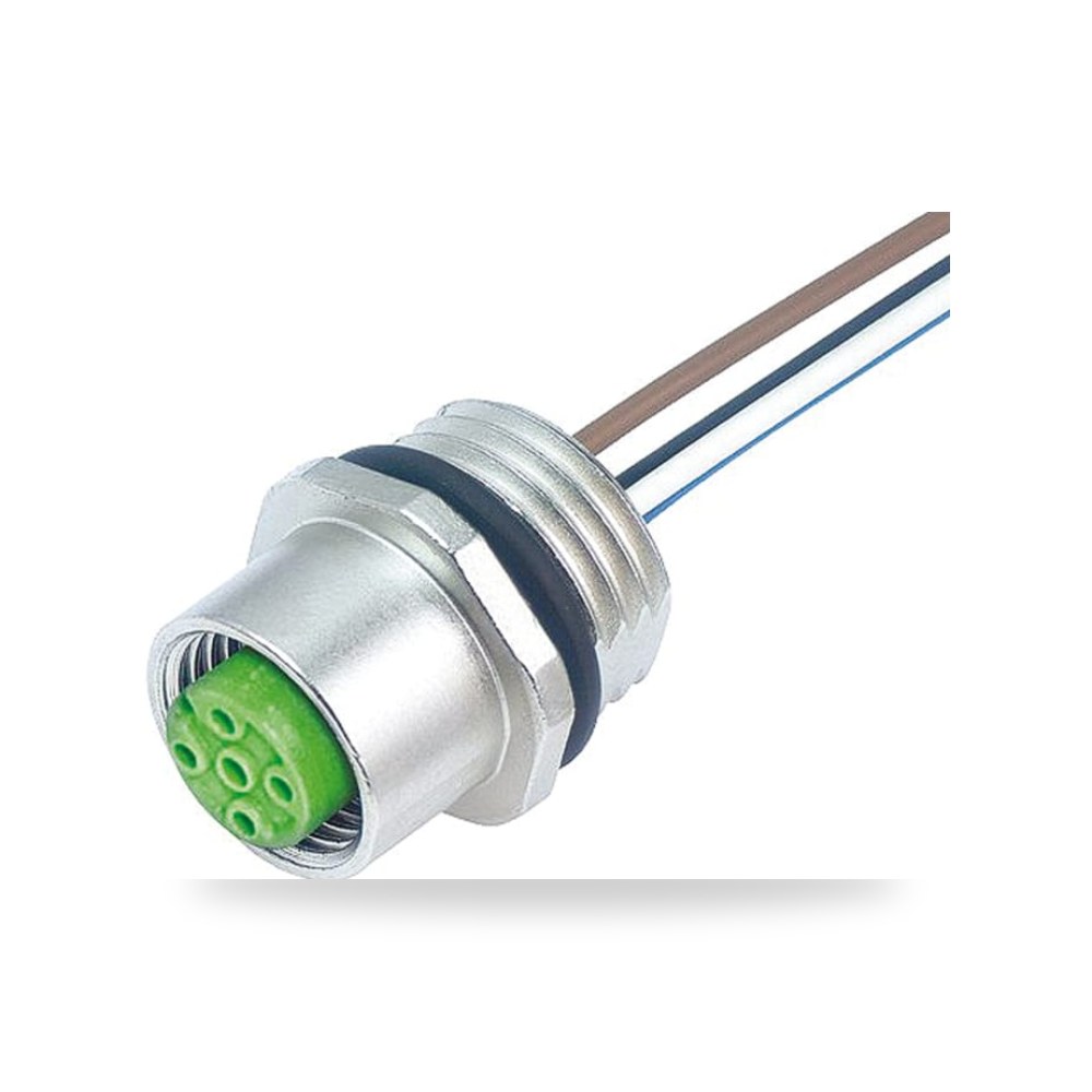 موصل دائري صناعي معتمد M12 4 أطراف أنثى طراز ريمكو للتوريدات الصناعية (Reemco Industrial)