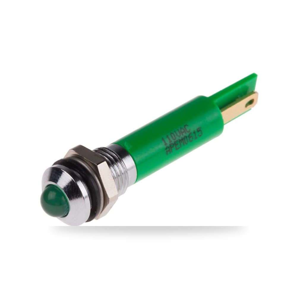 لمبة بيان وإشارة لوحات 110V AC أخضر فولاذي RS ريمكو للتوريدات الصناعية (Reemco Industrial)