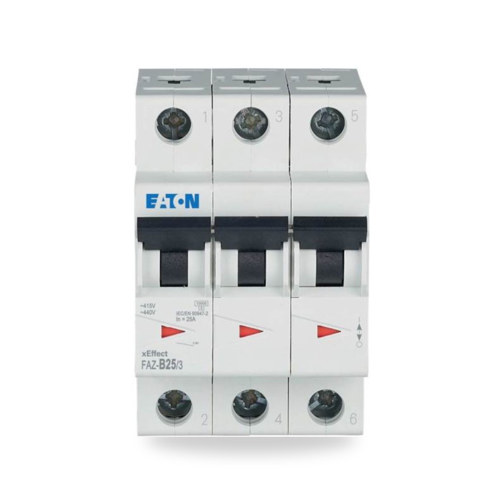 قاطع تيار أوتوماتيكي MCB ثلاثي 25A منحنى B ريمكو للتوريدات الصناعية (Reemco Industrial)