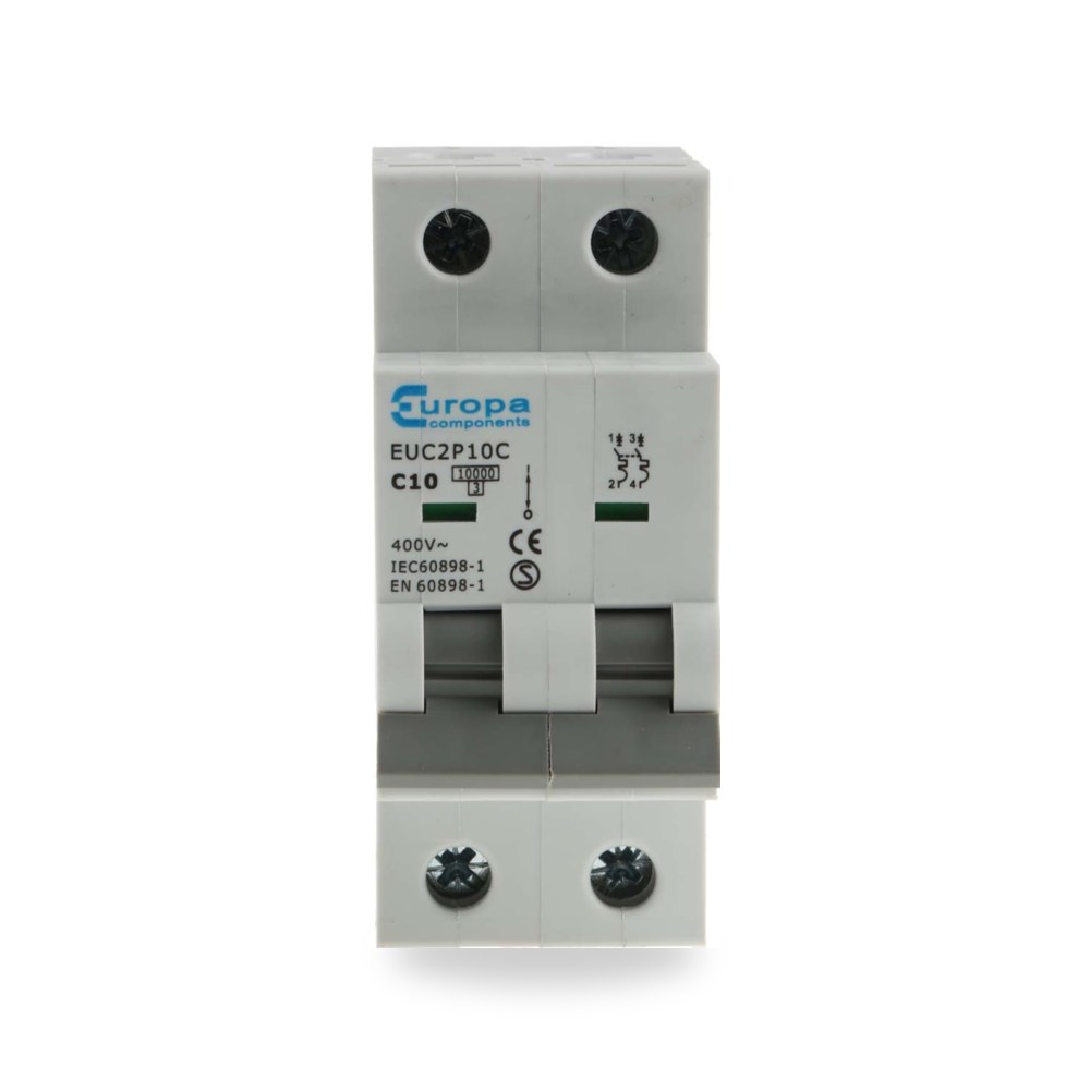 قاطع تيار أوتوماتيكي MCB ثنائي 10A طراز C RS ريمكو للتوريدات الصناعية (Reemco Industrial)