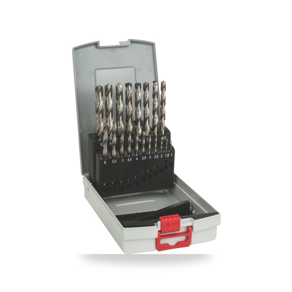 طقم بنط ثقب حلزونية HSS 19 قطعة تجهيز معتمد ريمكو للتوريدات الصناعية (Reemco Industrial)