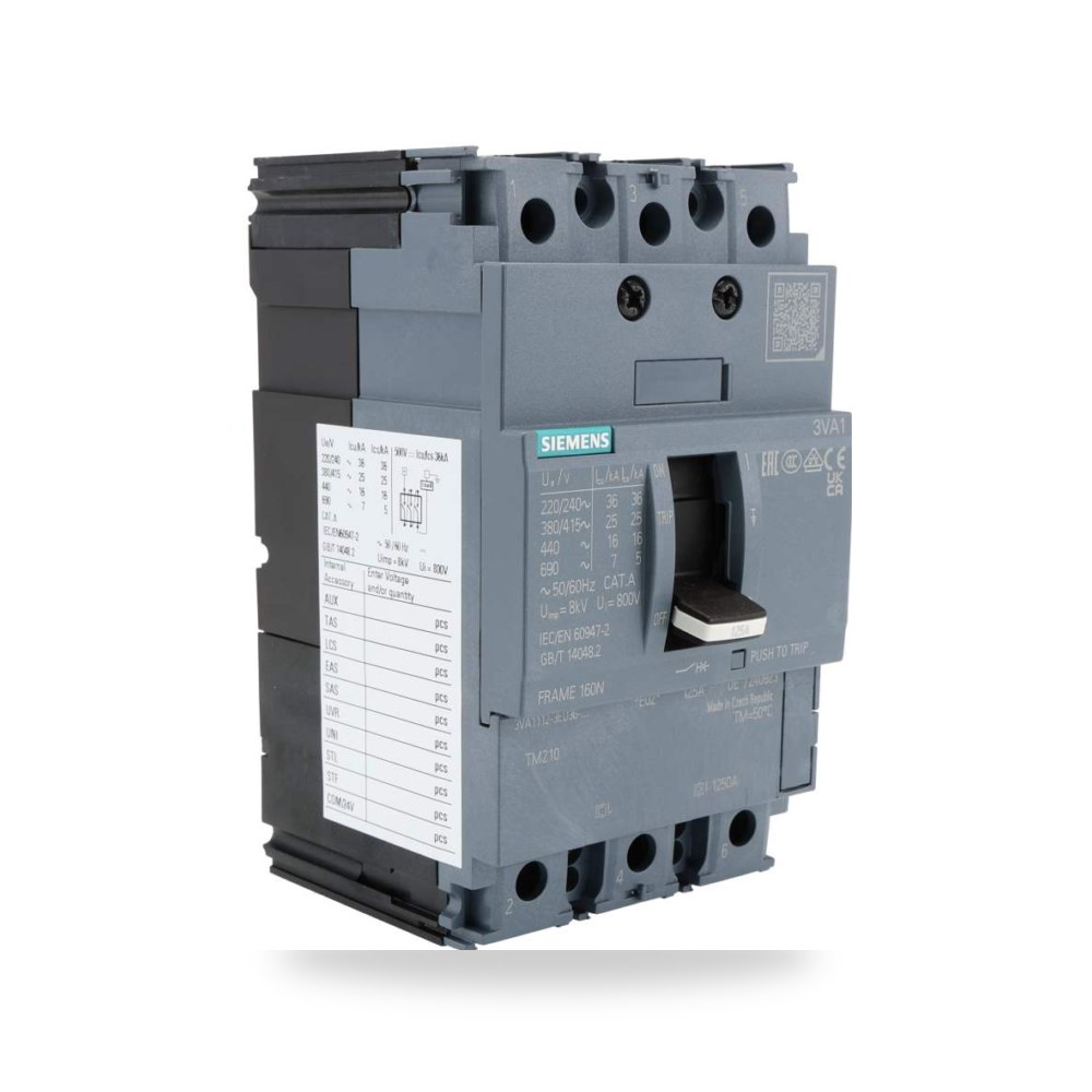 قاطع تيار أوتوماتيكي MCB ثلاثي 125A مواصفات ريمكو للتوريدات الصناعية (Reemco Industrial)