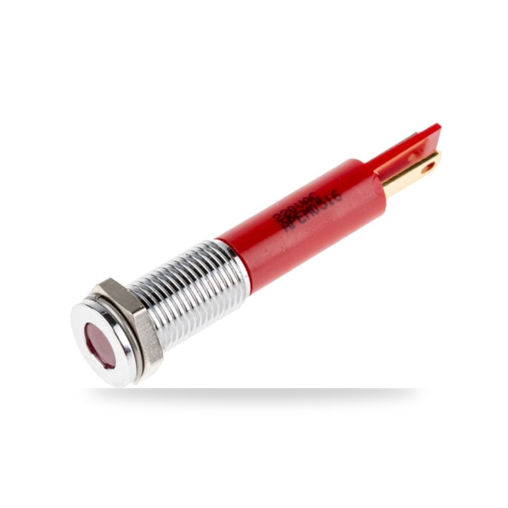 لمبة بيان وإشارة لوحات 220V AC أحمر عزل متطور ريمكو للتوريدات الصناعية (Reemco Industrial)