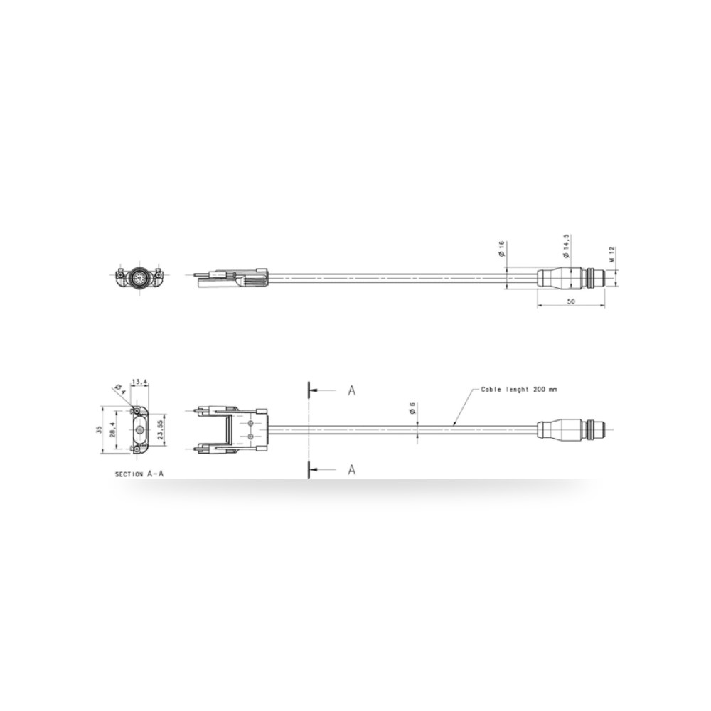 كابل توصيل حساسات ومشغلات M12 صناعي أصلي ريمكو للتوريدات الصناعية (Reemco Industrial) موديل
