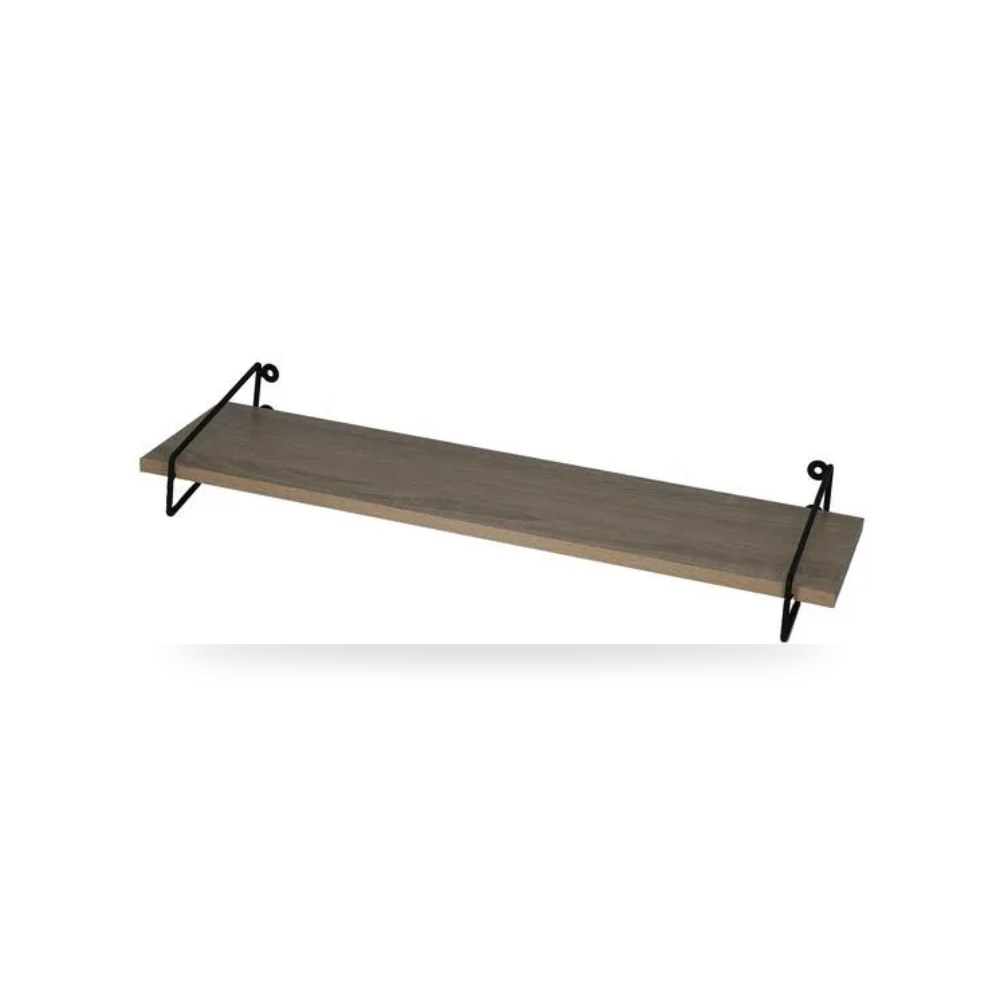 هوني بي رف حائط مستطيل خشبي أسود وبني WSF194