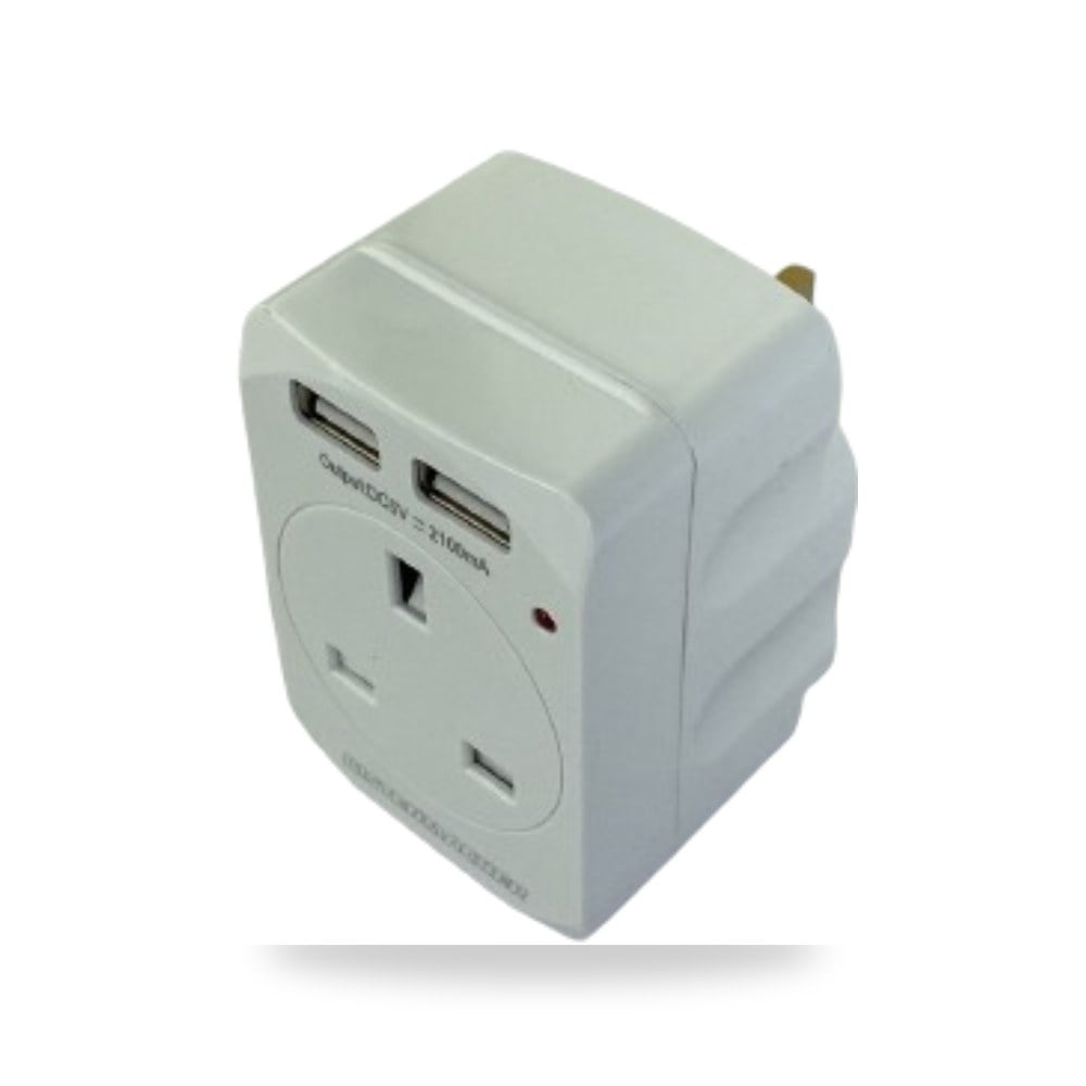 قسام جداري مكعب 3 فتحة MACHER 613BU 2USB