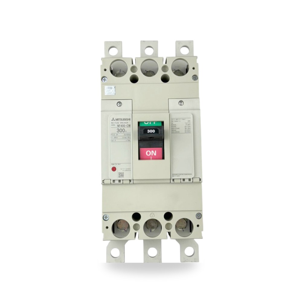 <div>قاطع كهربائي من شركة Mitsubishi Electric، مصمم لحماية