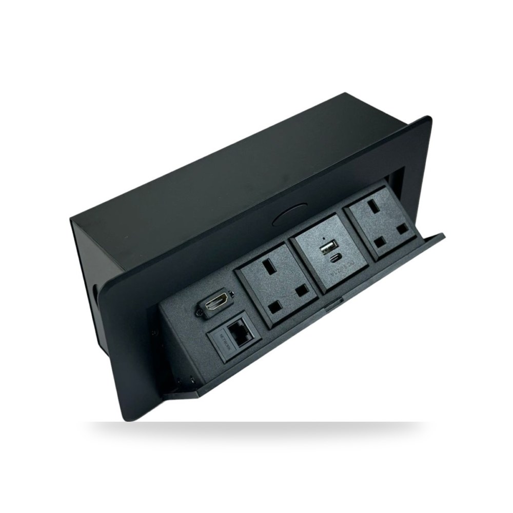 علبة فيش مكتبي 2 كهرباء USB TYPE C HD انترنت موديل 30110570