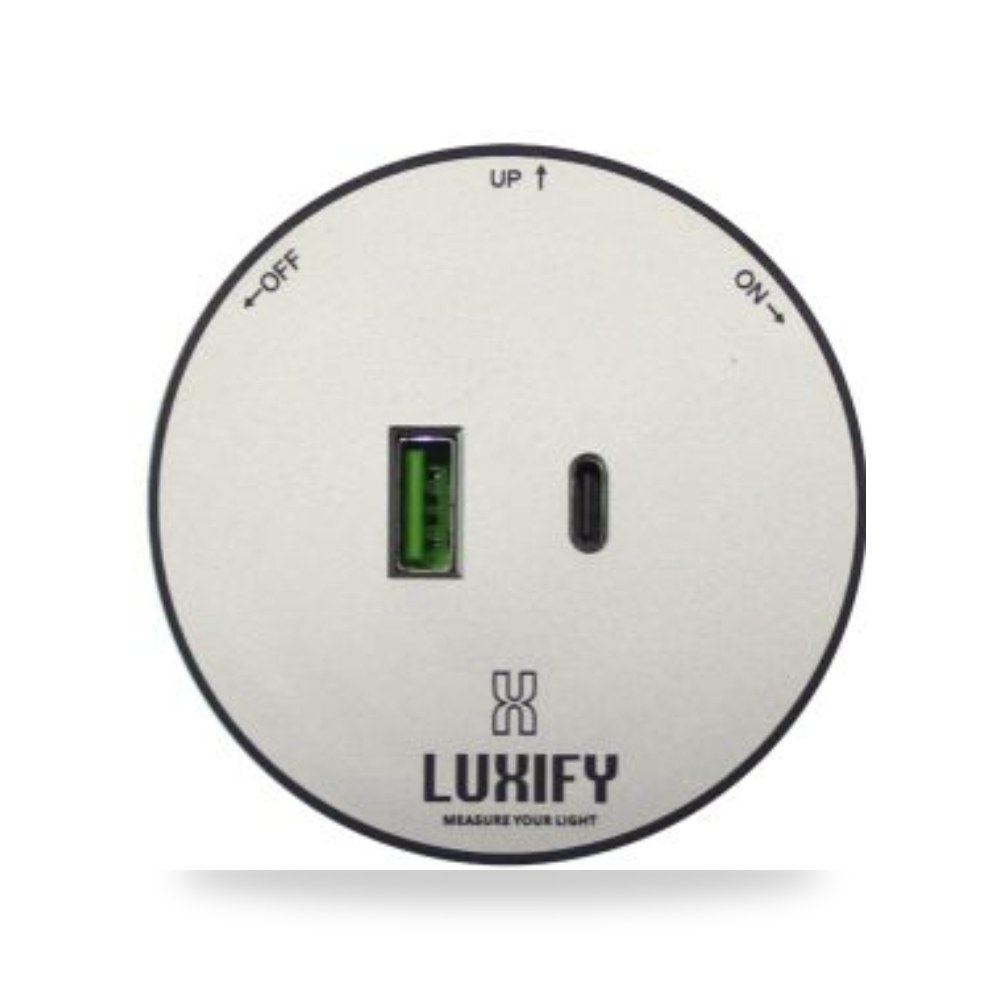 فياش مسطرة مضي مدور LUXIFY USB+TYEP CL فضي