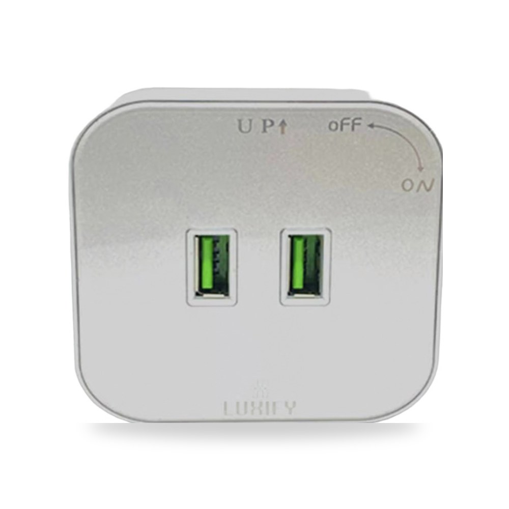 فيش USB مزدوج LUXIFY فضي TRACK