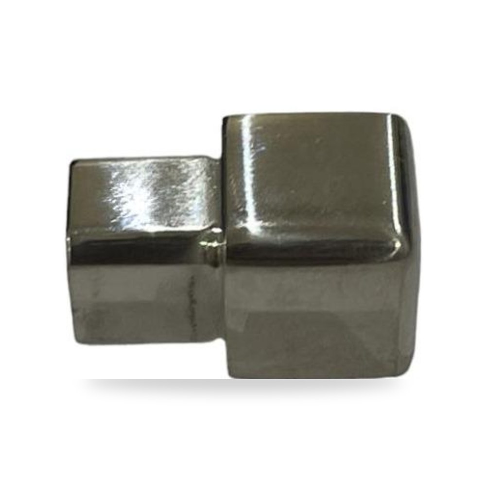 زاوية كورنر ستانلس ستيل 304 مربعة مقاس 12 مم لون سيلفر مطفي ناعم (Brushed Silver) طراز
