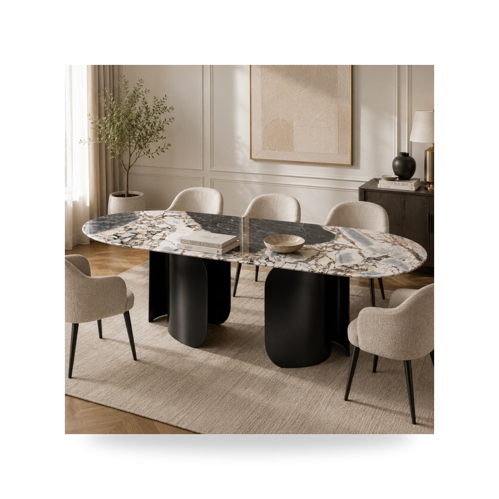 طاولة طعام أسود Twirl Table 300 Cm موديل R2278-D300OCBL-DT