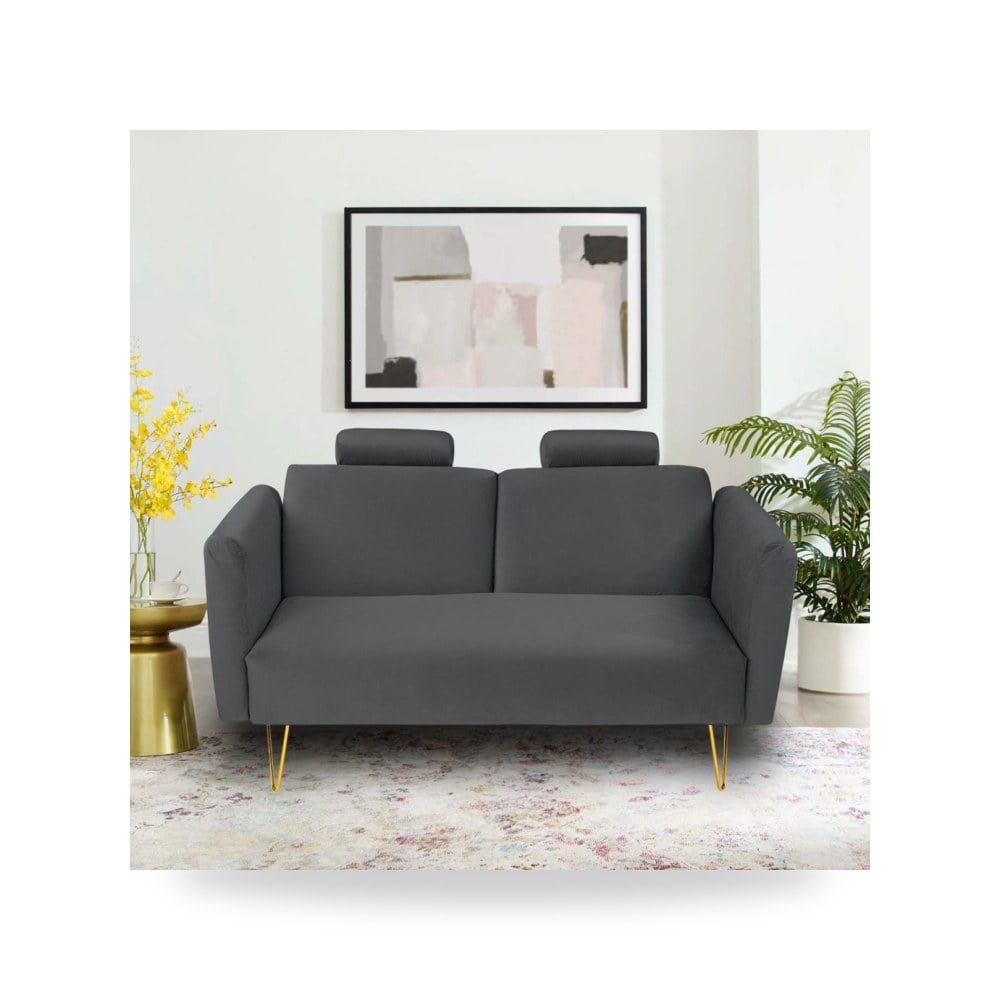 أريكة سرير قطيفة رمادي Rosela Dark In House موديل 912002202631 In-House
