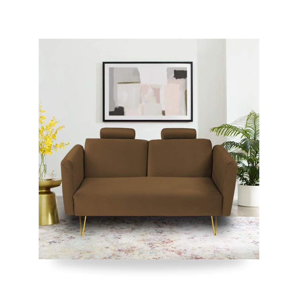 سرير نوم مخمل بني In House موديل 912002202611 In-House