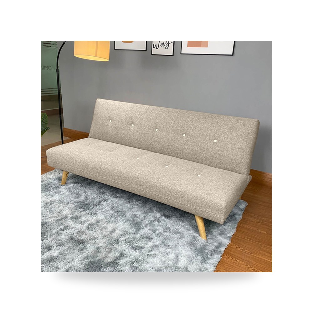 سرير نوم كتان بيج فاتح In House موديل LV3409 موديل LV3409-203303 In-House