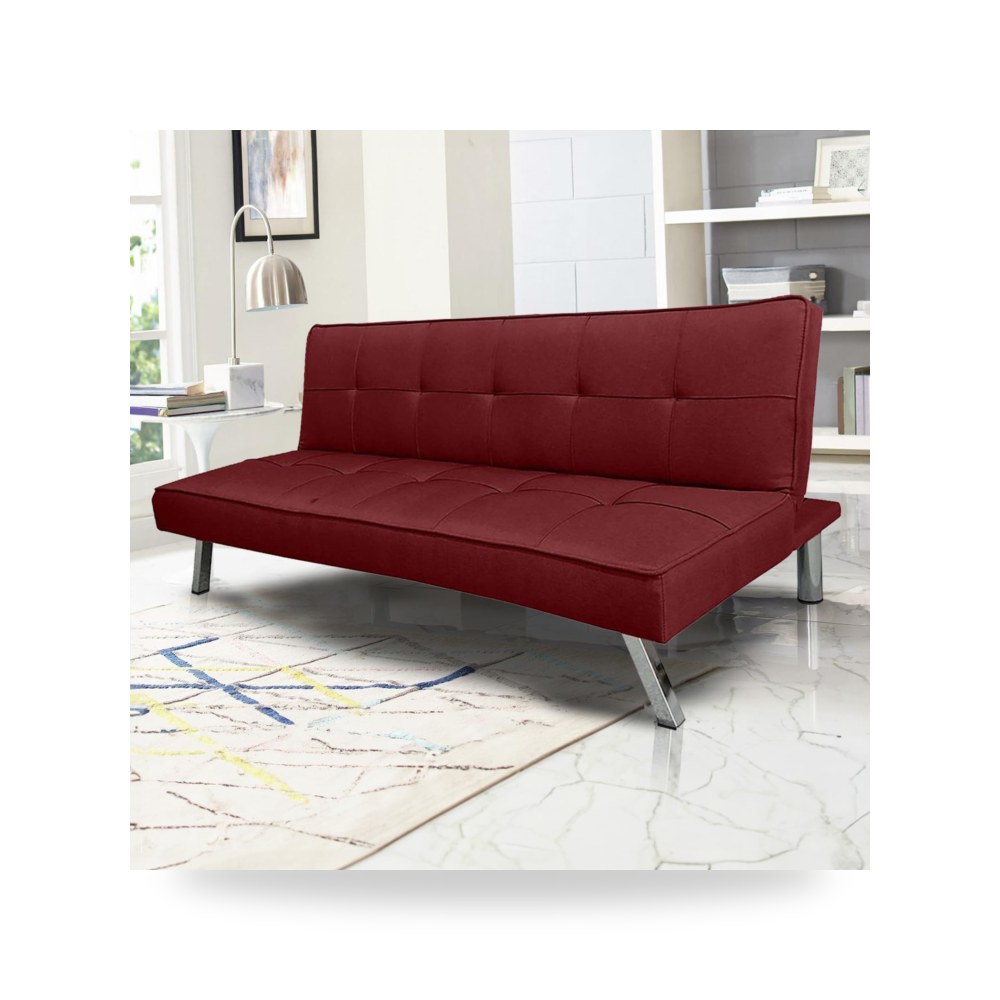 أريكة سرير كتان أحمر Sandi Burgundy In House موديل LV319-204414 In-House