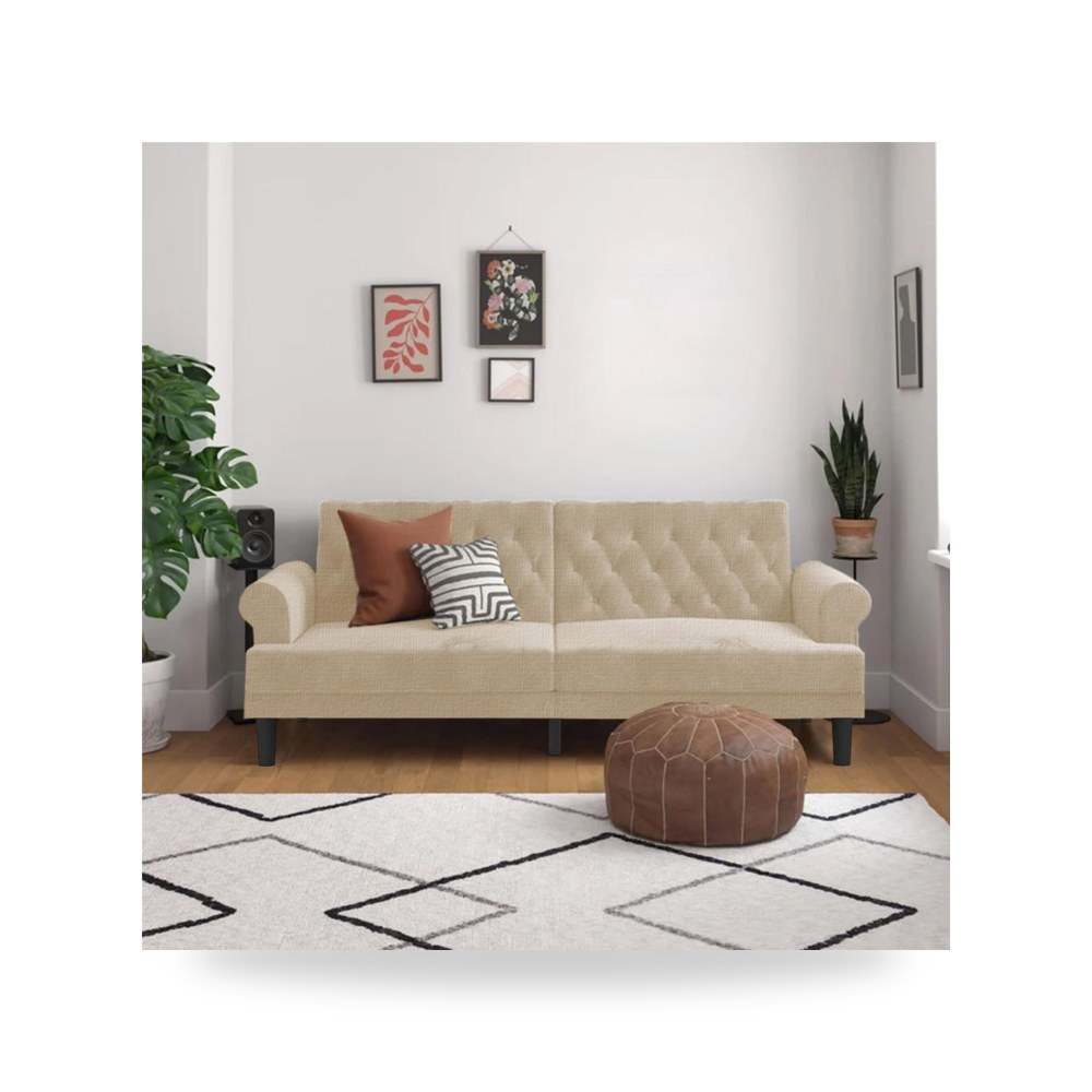 سرير نوم كتان بيج فاتح In House موديل 91200085203303 In-House