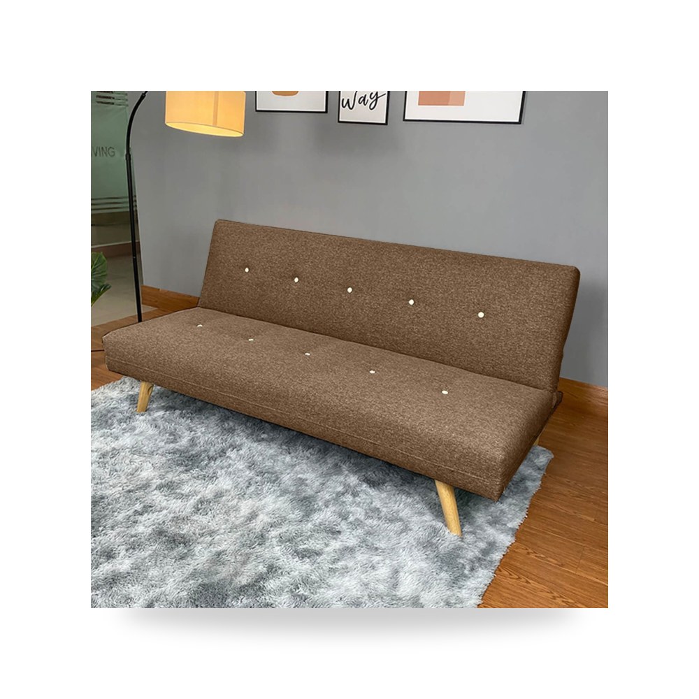 سرير نوم مخمل بني فاتح In House موديل LV3409 موديل LV3409-202609 In-House