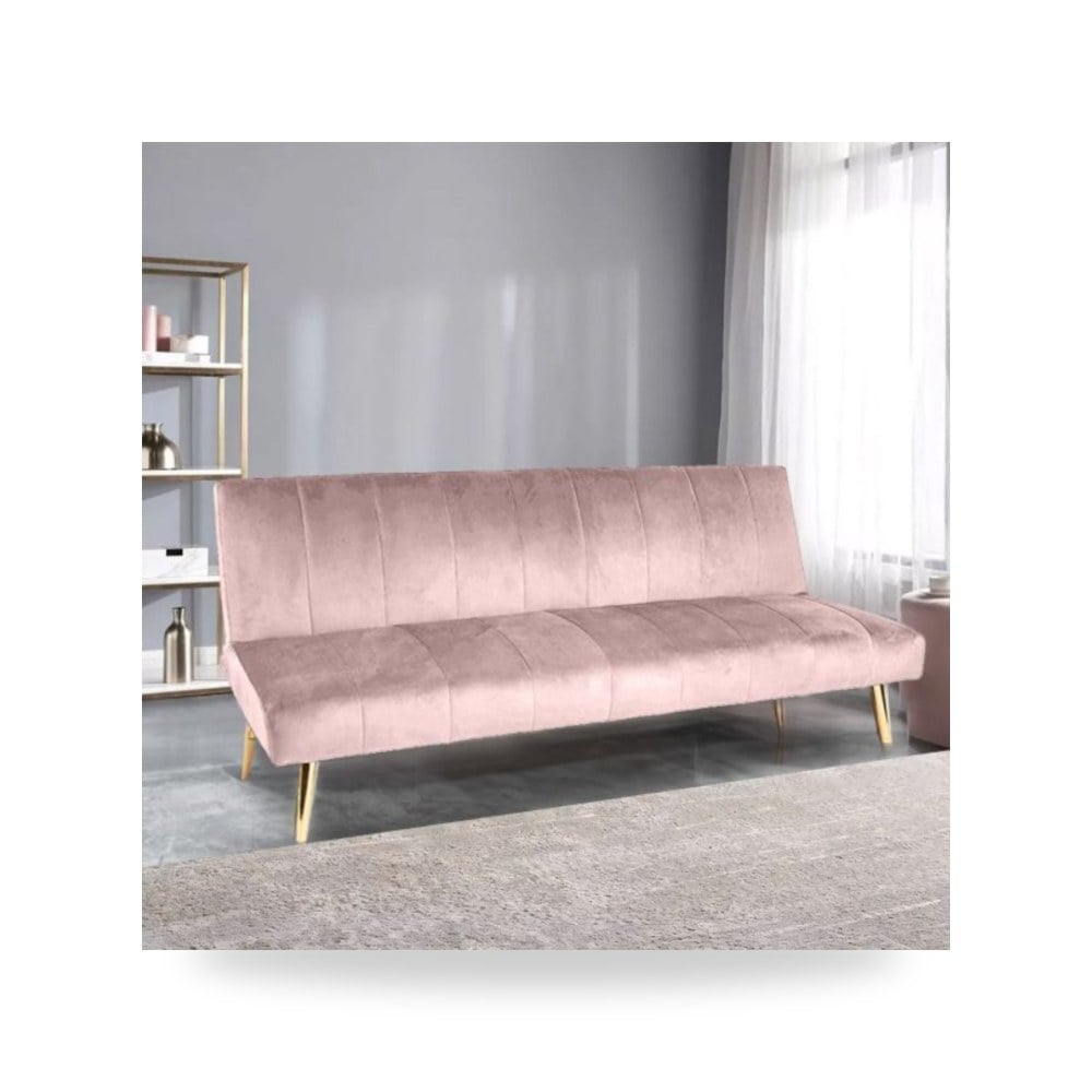 أريكة سرير قطيفة وردي Celine In House موديل LV4143S-202613 In-House