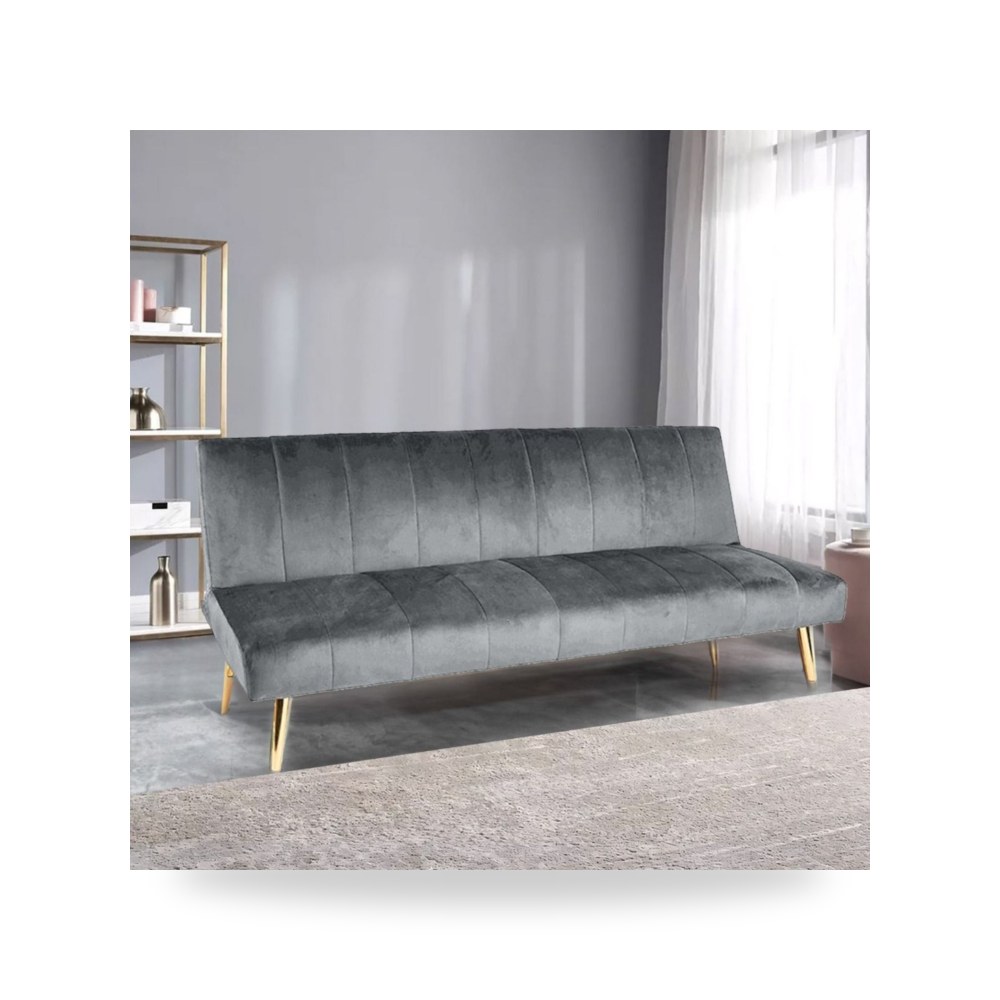 أريكة سرير قطيفة رمادي Celine In House موديل LV4143S-202628 In-House