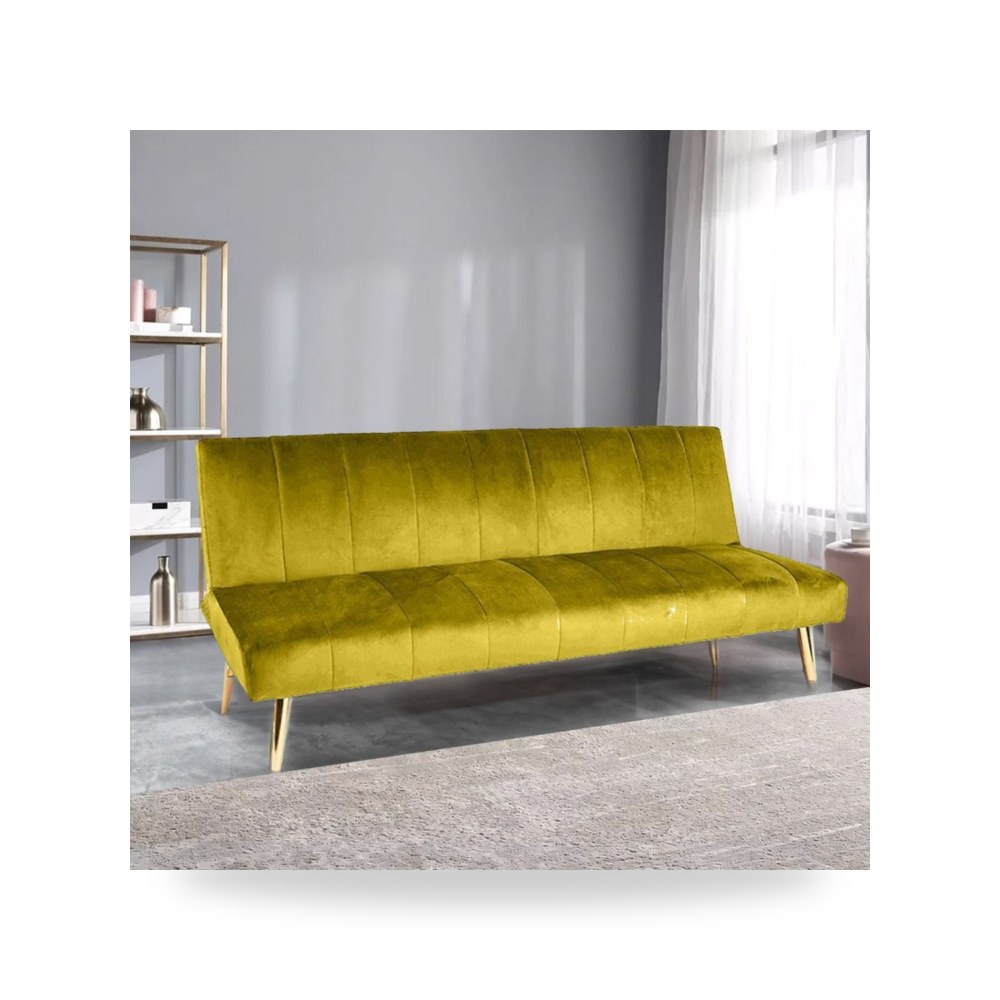 أريكة سرير قطيفة ذهبي Celine In House موديل LV4143S-202647 In-House