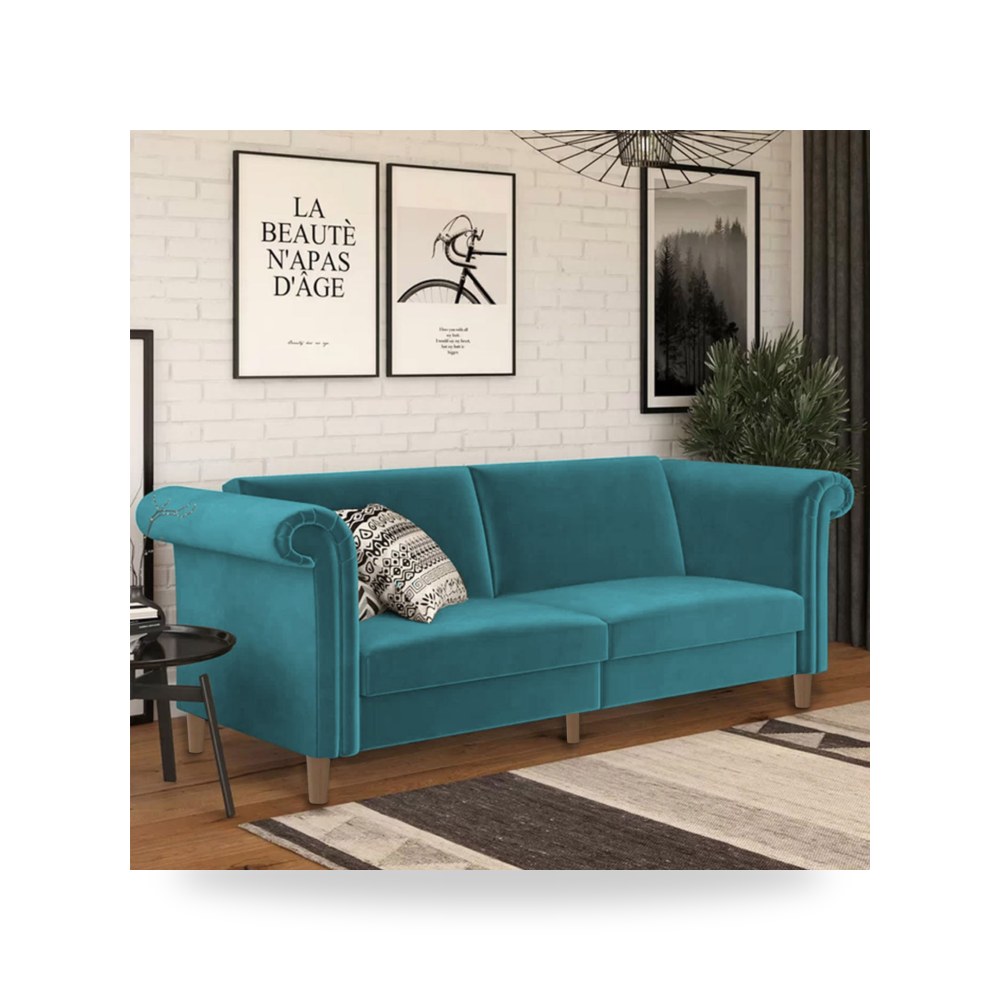 أريكة سرير قطيفة أحمر Serena Dark Turquoise موديل 91200099202623 In-House