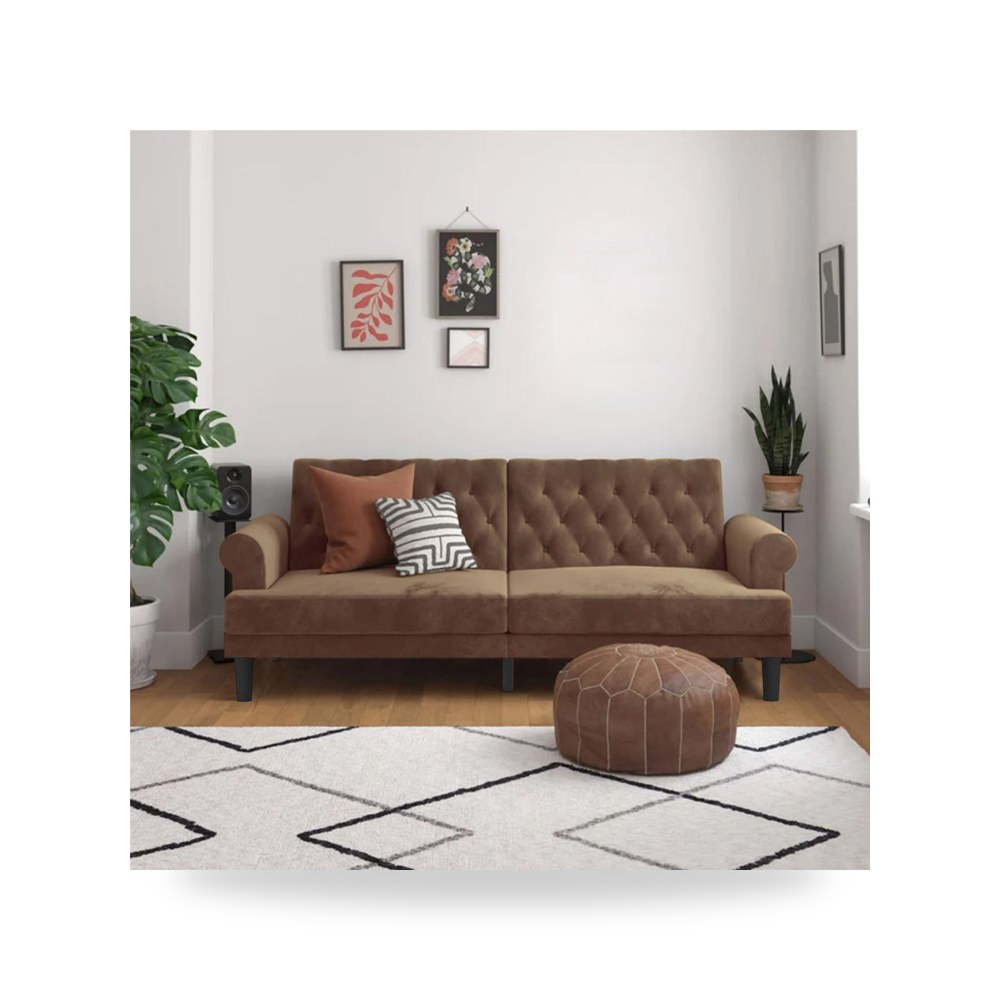 سرير نوم مخمل بني فاتح In House موديل 91200085202609 In-House