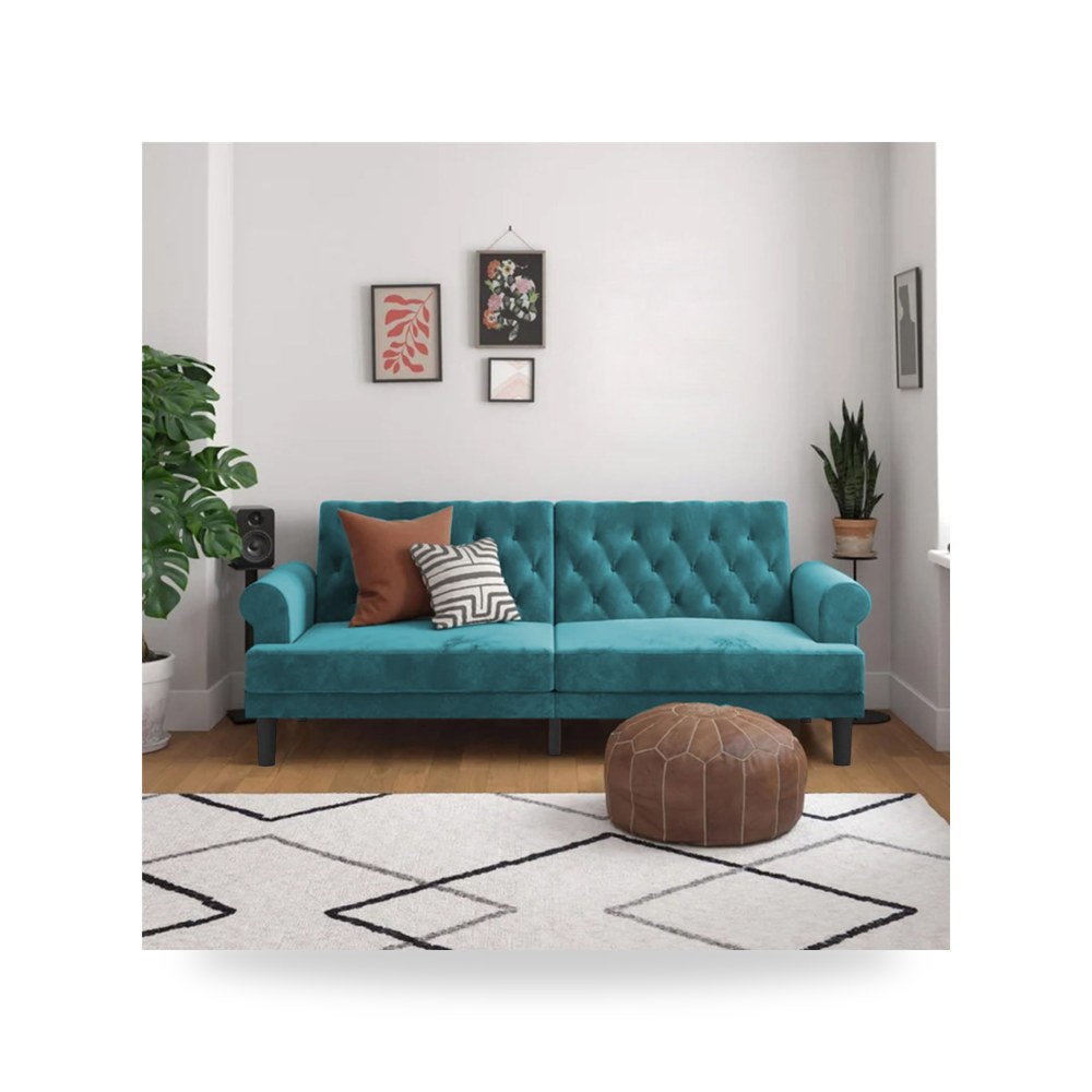 أريكة سرير قطيفة أحمر Nutella Dark Turquoise موديل 91200085202623 In-House