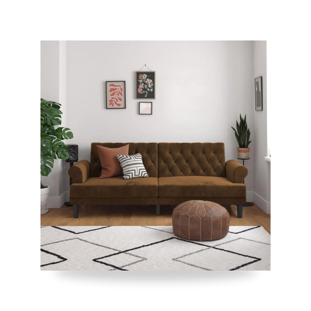 سرير نوم مخمل بني In House موديل 91200085202611 In-House