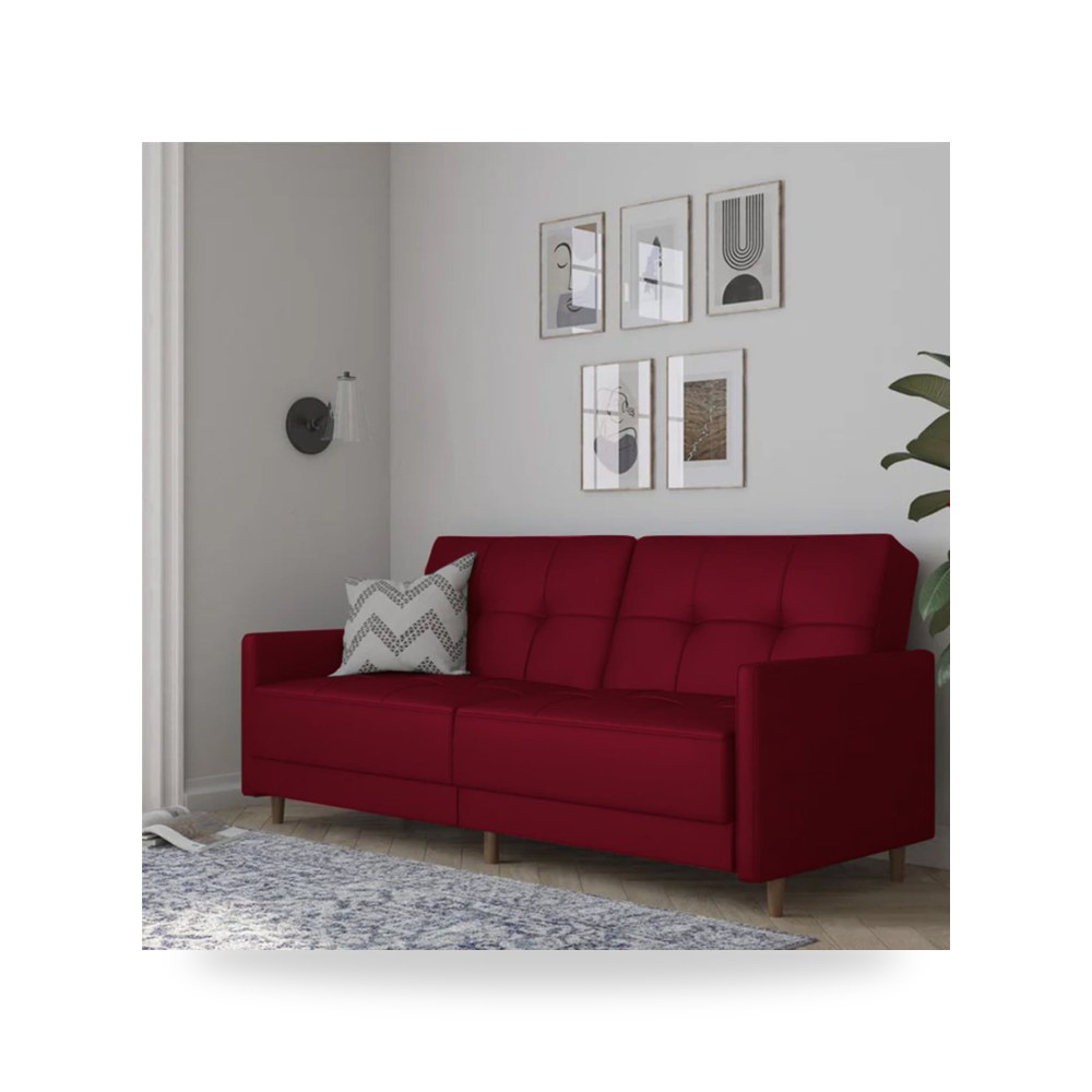 أريكة سرير قطيفة أحمر Leen Burgundy In House موديل 91200106202625 In-House
