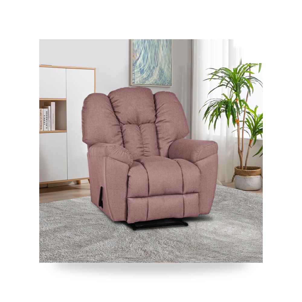 كرسي استرخاء مريح - كرسي استرخاء وضعية سرير كتان وردي داكن In - من In-House