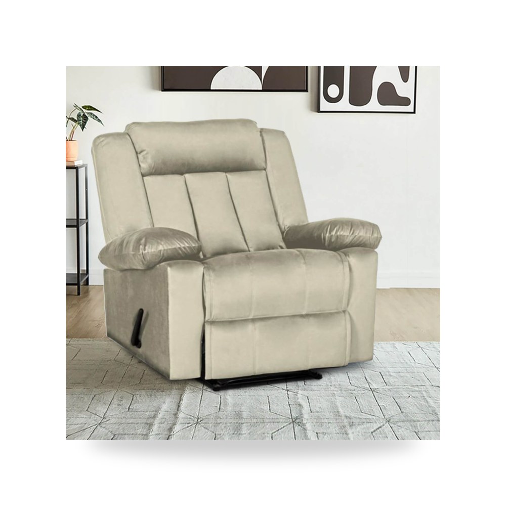 كرسي استرخاء قطيفة بيج Mode AB05 Classic In In-House