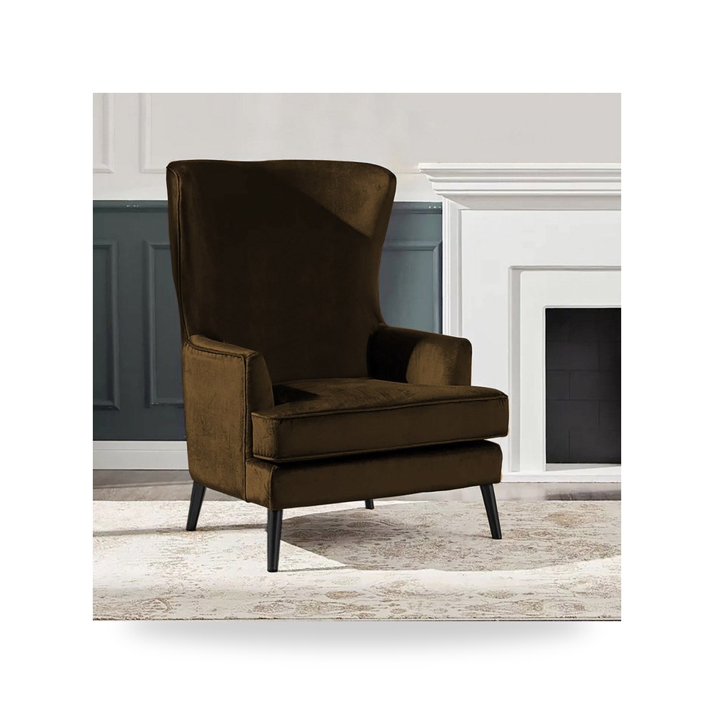 كرسي جلوس بتصميم أنيق - كرسي مخمل موديل E7 بني In House - من In-House - طراز 906250202611