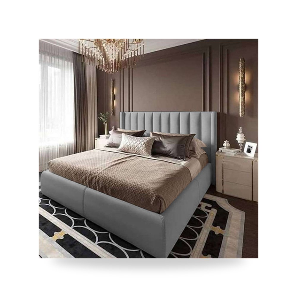 سرير نوم فاخر - هيكل سرير قطيفة رمادي Blven 200×200 In House - من In-House