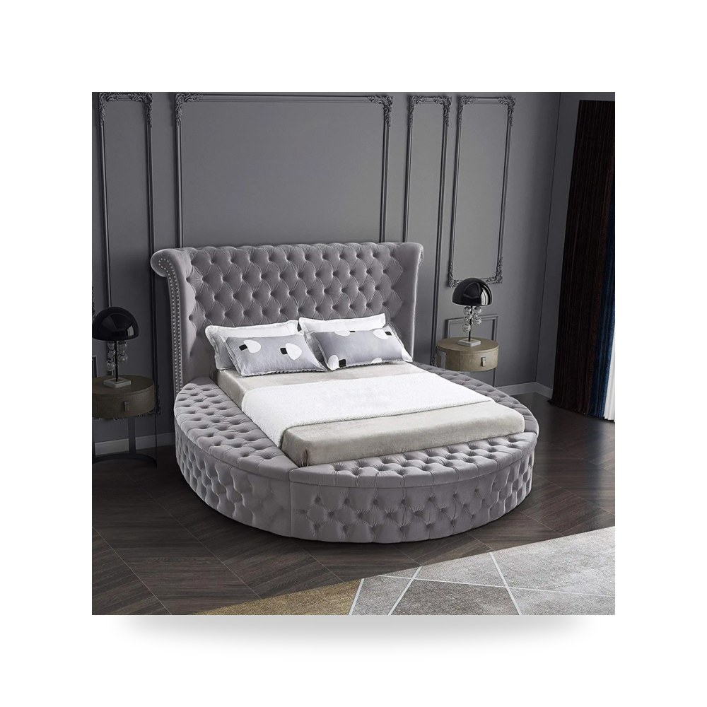 سرير نوم فاخر - هيكل سرير قطيفة رمادي Milano 200×160 In House - من In-House
