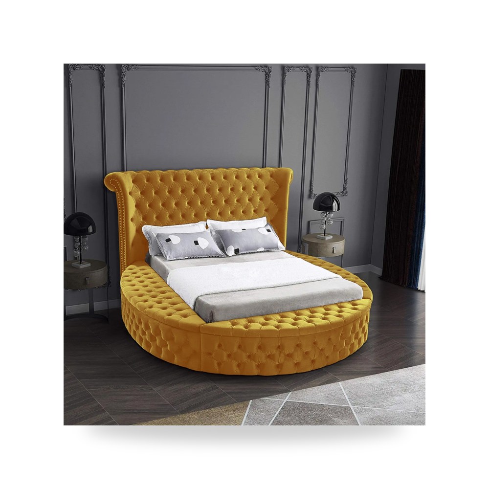 سرير نوم فاخر - هيكل سرير قطيفة ذهبي Milano 200×160 In House - من In-House
