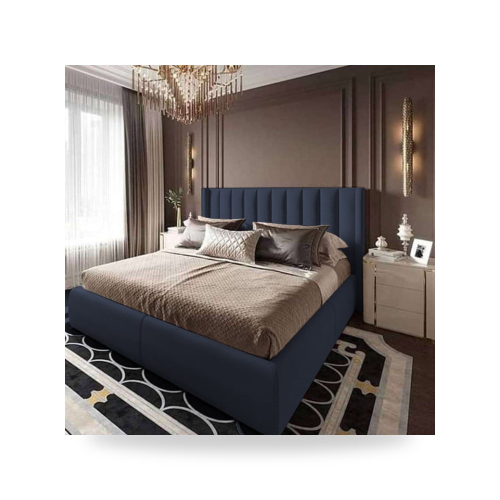 سرير نوم فاخر - هيكل سرير قطيفة رمادي Burgas Dark 200×90 In - من In-House
