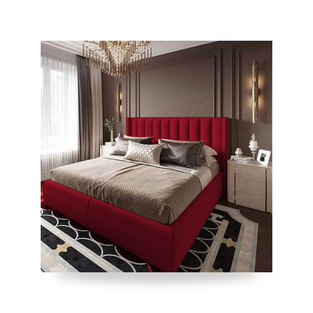 سرير نوم فاخر - هيكل سرير قطيفة Blven Burgundy 200×180 In - من In-House