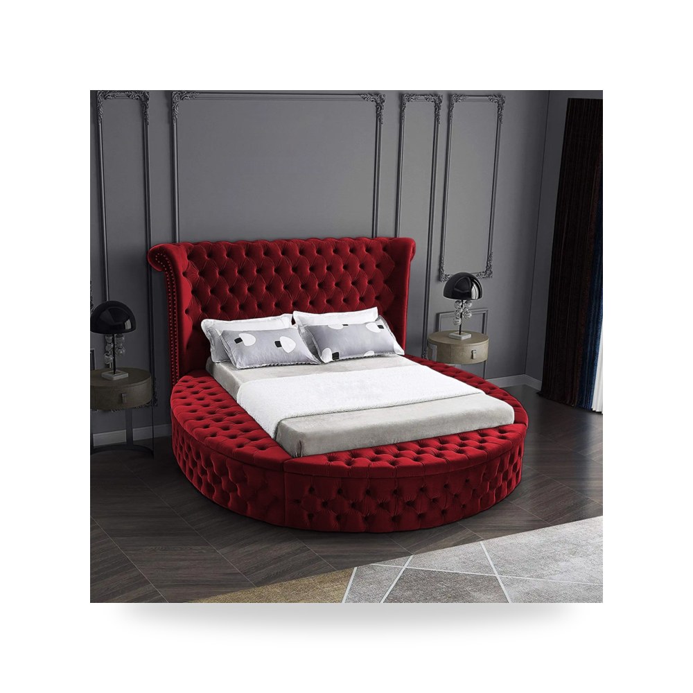 سرير نوم فاخر - هيكل سرير قطيفة Milano Burgundy 200×150 In - من In-House