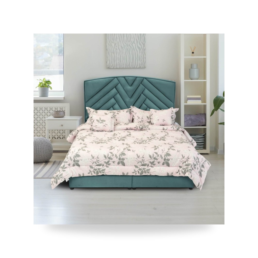 سرير نوم فاخر - هيكل سرير قطيفة Madrid Turquoise 200×120 In - من In-House