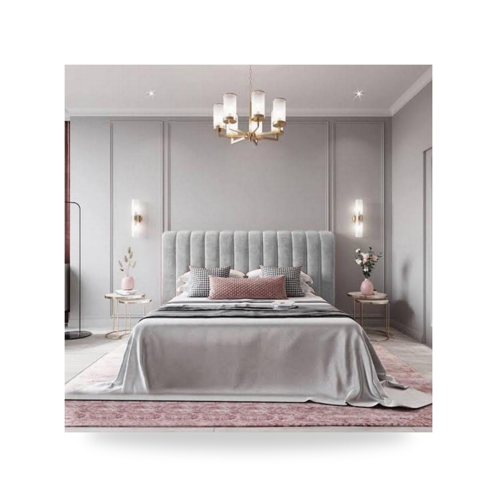 سرير نوم فاخر - هيكل سرير قطيفة أبيض Burgas 200×180 In House - من In-House