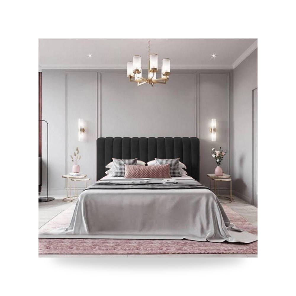 سرير نوم فاخر - هيكل سرير قطيفة أسود Burgas 200×160 In House - من In-House