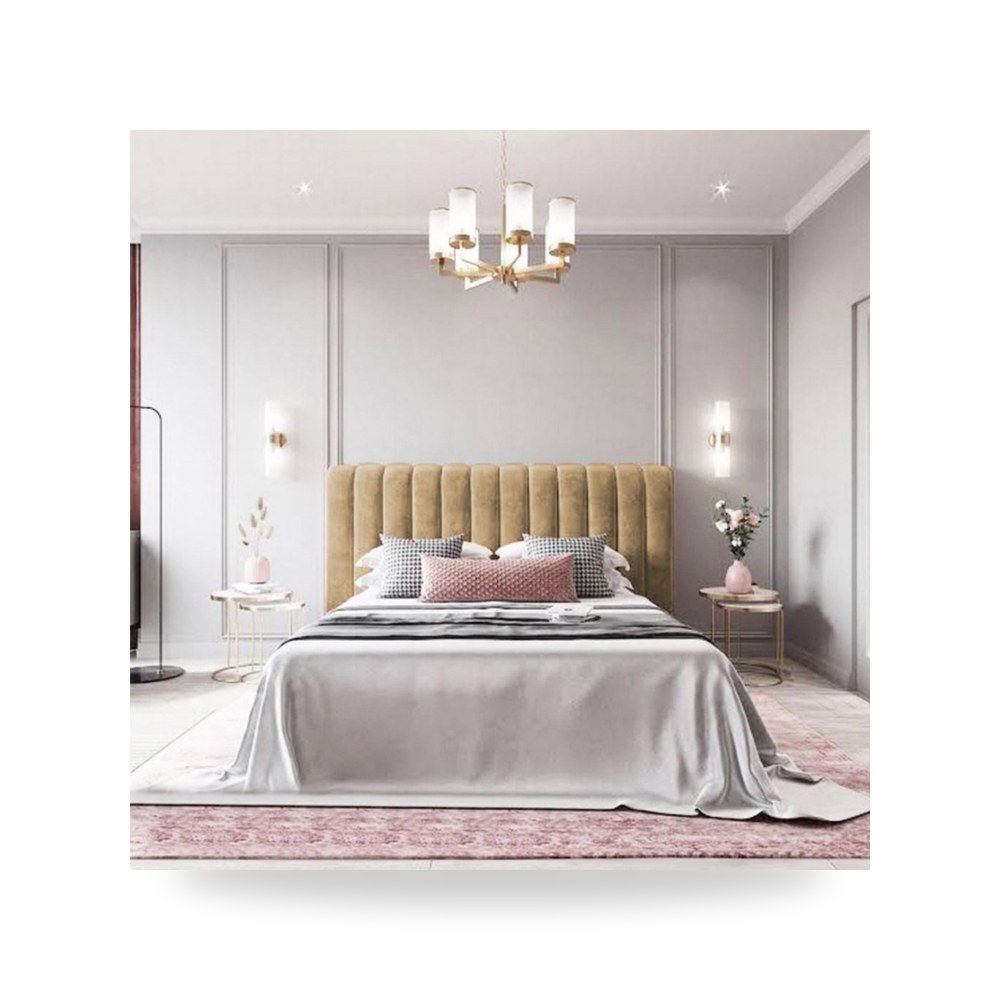 سرير نوم فاخر - هيكل سرير قطيفة بيج Burgas 200×180 In House - من In-House