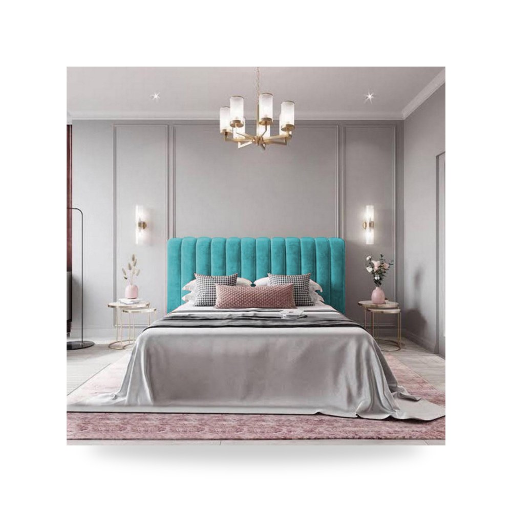 سرير نوم فاخر - هيكل سرير قطيفة Burgas Turquoise 200×150 In - من In-House