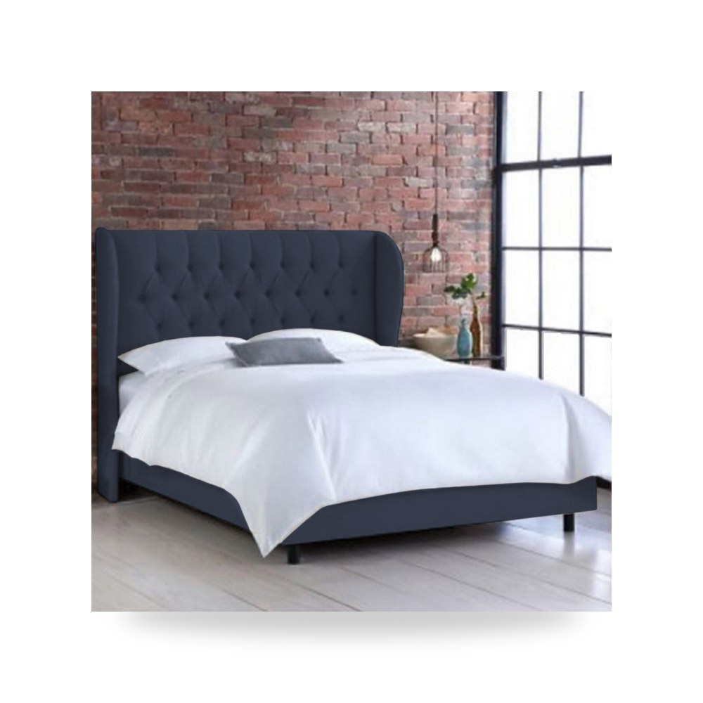 سرير نوم فاخر - هيكل سرير كتان رمادي Berlin Dark 200×160 In - من In-House - طراز