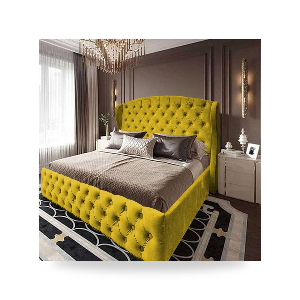 سرير نوم فاخر - هيكل سرير قطيفة ذهبي Palermo 200×180 In House - من In-House - طراز