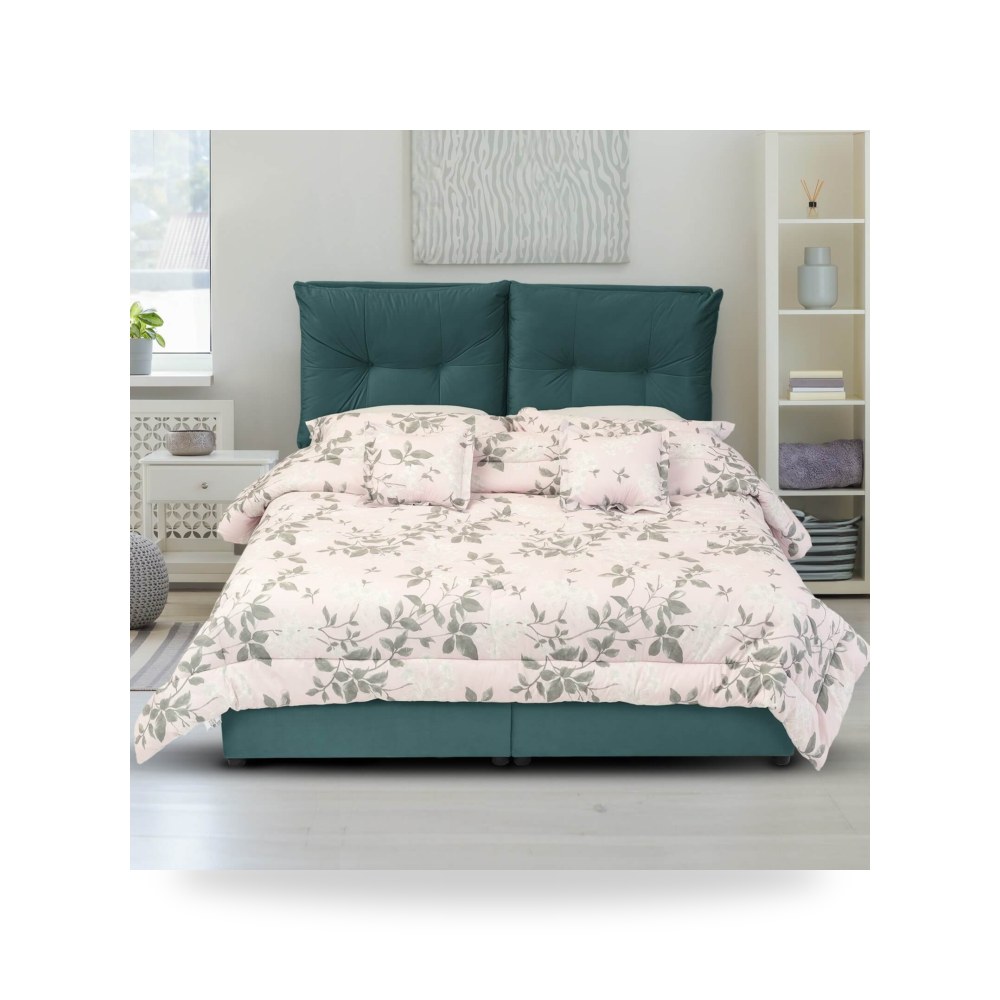 سرير نوم فاخر - هيكل سرير قطيفة Oslo Turquoise 200×100 In - من In-House
